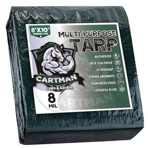 CARTMAN 8 by 10 foot multipurpose waterproof poly tarp