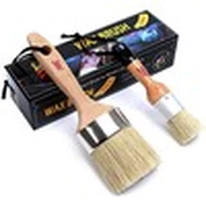 Chalk and wax paint brush set for furniture natural bristles