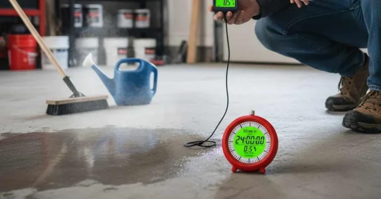 Checking concrete surface pH and dry time after acid etching