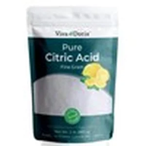Bag of food-grade citric acid powder used for DIY toilet bowl cleaner tablets