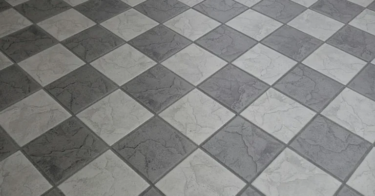 Clean tile floor free of adhesive residue