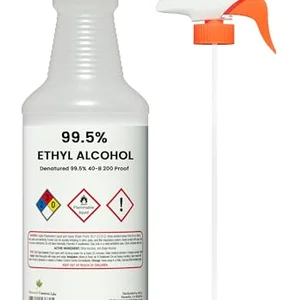 Denatured alcohol bottle used to test shellac and lacquer finishes