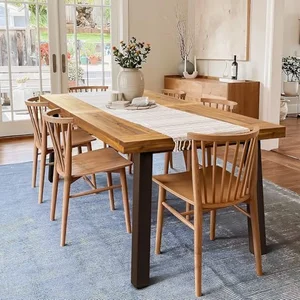 Devoko 6 person acacia wood dining table for kitchen