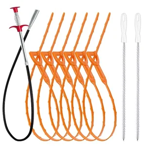 Drain snake hair clog remover tool set 9 pack