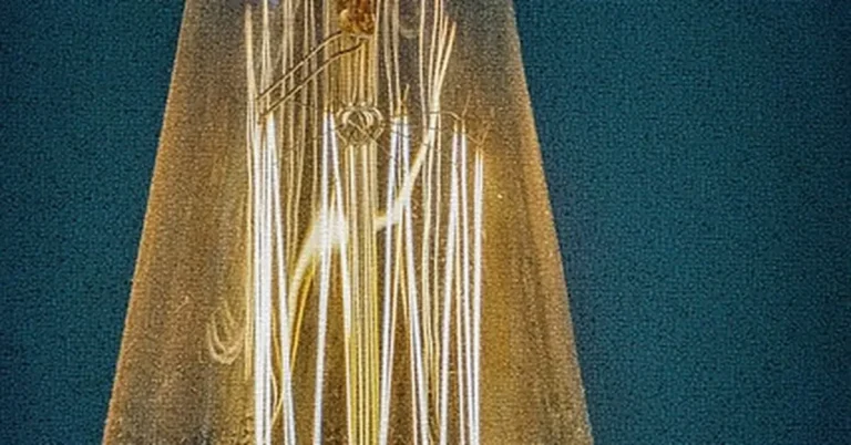 Retro Edison bulb glowing warm filament closeup