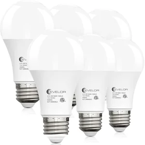 evelor 6 pack A19 LED light bulbs 100 watt equivalent daylight