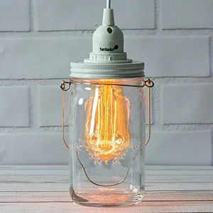 Fantado mason jar pendant light kit wide mouth white cord