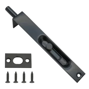 6 inch door flush bolt latch L type lever black