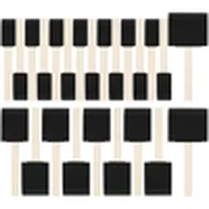 Pack of foam brushes for applying wood stain and varnish