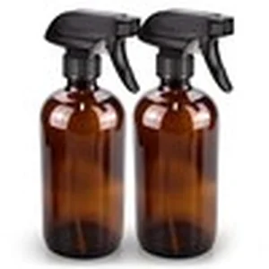 Glass spray bottle for storing homemade liquid toilet bowl cleaner