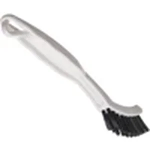 Grout brush with stiff nylon bristles for scrubbing dirty grout lines