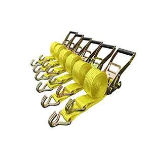Heavy duty ratchet strap with J hook ends