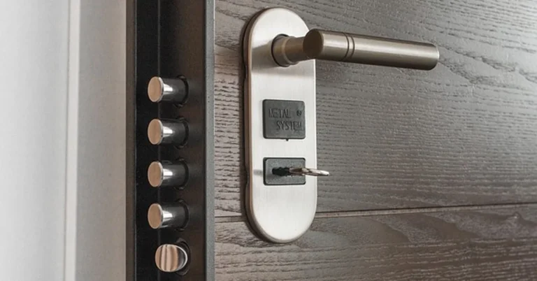 interior door lever handle with latch and key