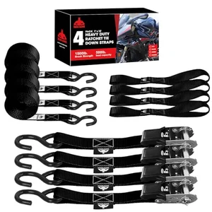 Jack Boss ratchet tie down strap set with padded handles