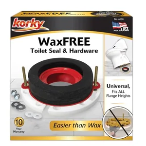Korky waxfree toilet seal kit with hardware