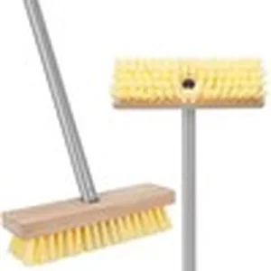 Long handle stiff bristle deck scrub brush
