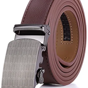 Marino genuine leather ratchet dress belt automatic buckle