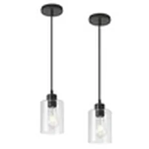 Black farmhouse glass mini pendant light fixture for kitchen island