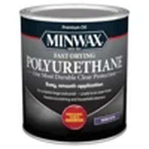 Minwax fast drying polyurethane wood finish in warm satin