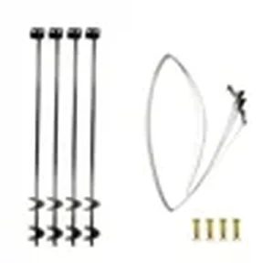 Double head anchoring kit with straps and bolts for mobile homes