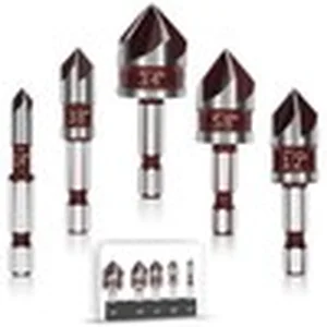 Msljtaim 5 piece 82 degree countersink drill bit set