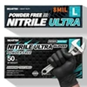 Black nitrile disposable gloves for handling paint and pigments safely