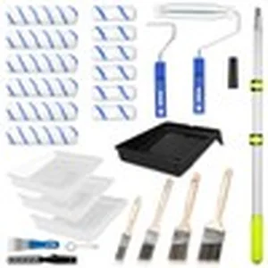 27 piece paint roller kit with extension pole