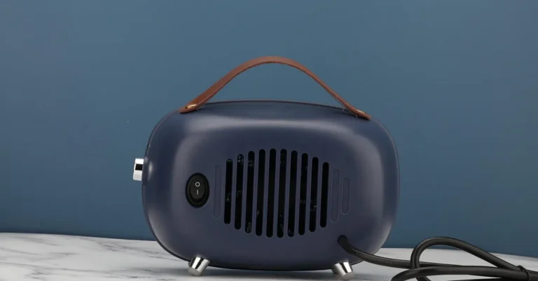 Portable electric room heater providing warmth in a living space
