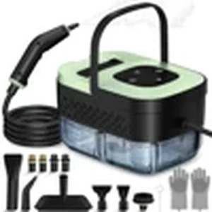 Portable handheld steam cleaner with accessories for grout and tile