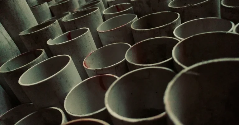 Cut ends of stacked PVC pipes ready for a reciprocating saw blade test