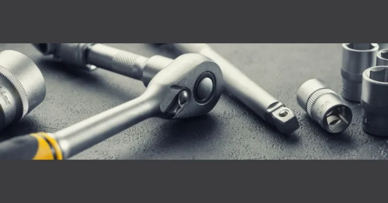 ratchet wrench with sockets of various sizes
