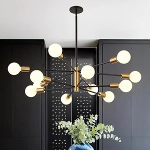 RUIYEY modern gold chandelier with 12 lights