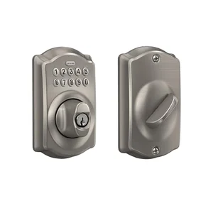 Schlage electronic keypad deadbolt Camelot trim satin nickel
