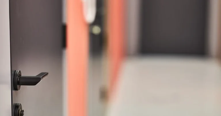 deadbolt lock cylinder on interior door handle