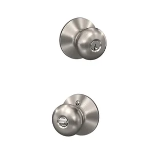 Schlage Plymouth keyed entry door knob satin nickel