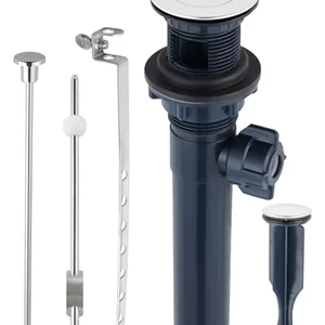 Universal bathroom sink drain stopper with lift rod