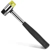 Small double-sided rubber mallet hammer for setting popper fasteners