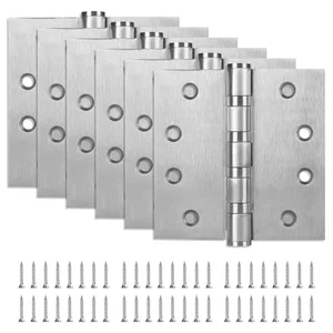 6 pack stainless steel 4 inch heavy duty door hinges