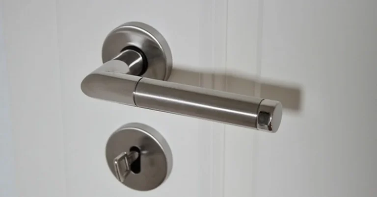 Modern stainless steel lever door handle with lock
