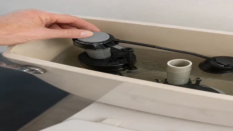 Fluidmaster-style fill valve checked inside a running toilet tank