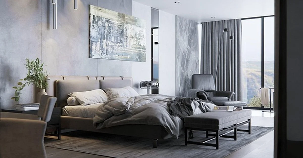 Wall-mounted sconce lighting positioned beside a modern bed at eye-level reading height