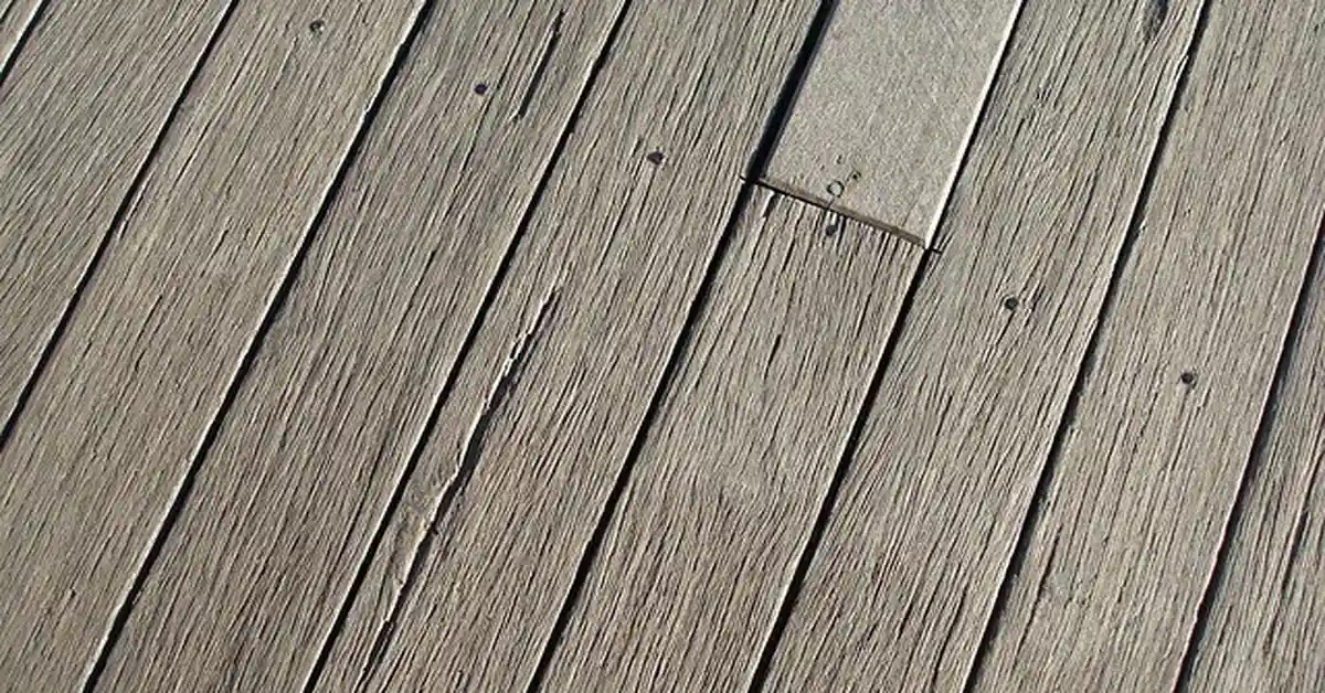 Weathered wooden deck boards planks closeup