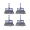 Wenora wire cup brush set for drill, used to scrub paint off concrete