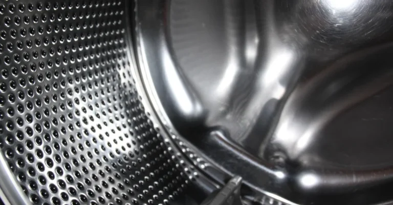 Close-up of a washing machine drum interior similar to a Whirlpool washer