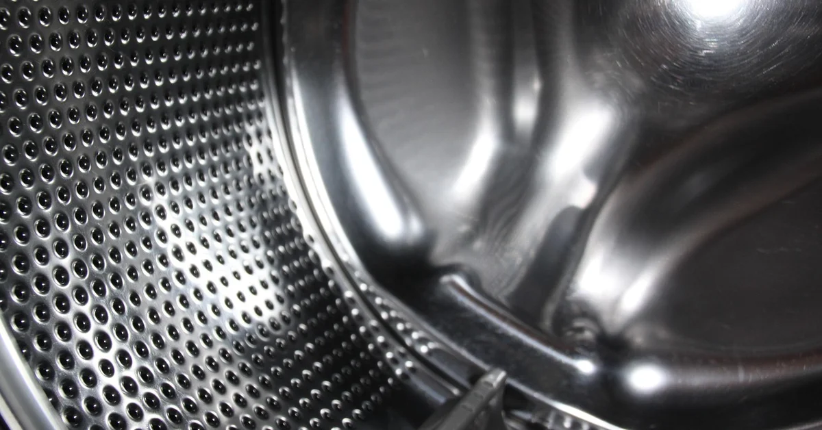 Close-up of a washing machine drum interior similar to a Whirlpool washer