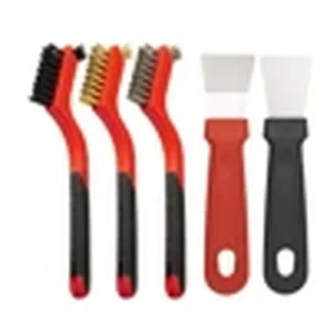 5 piece wire brush and scraper set for paint and rust removal