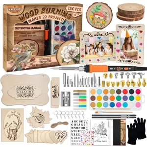 156 piece wood burning kit for crafts