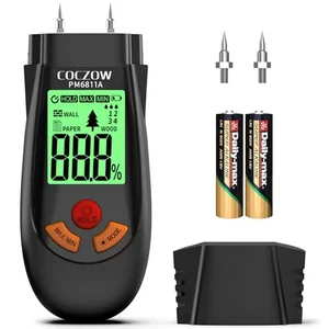 Wood moisture meter with battery and LCD display