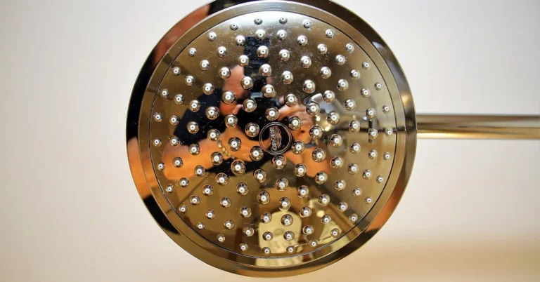 Shower head fixture in a bathroom used to check water pressure
