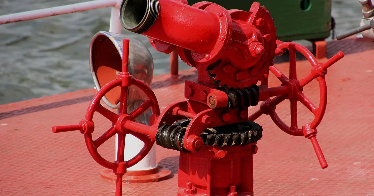 Portable utility water pump with hose used to remove standing water